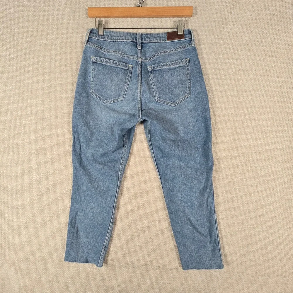 Hollister Curvy High Rise Mom‎ Jeans Womens 5S W27 L25 Medium Wash Raw Hem
